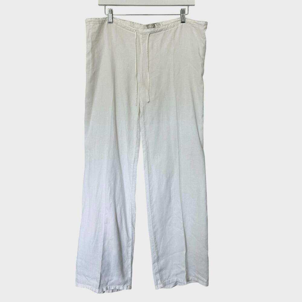 Vintage Y2K Juicy Couture (M) Linen Pants - Drawstring, Coastal, Beachy 2000s